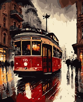 Картина по номерам "Осенний трамвай" 40*50 см Artissimo PN8137