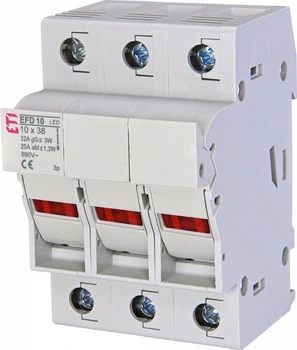 Тримач запобіжника 3P 32A 690В 10x38мм LED [2540014] EFD 10 ETI