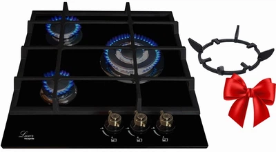 Варочная поверхность газовая Luxor RG 445 Praktic Kup + WOG подставка в подарок, черный
