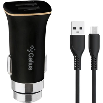 Автомобильное зарядное устройство Gelius Apollo GP-CC01 2USB 3.1A 15W + кабель MicroUSB Black