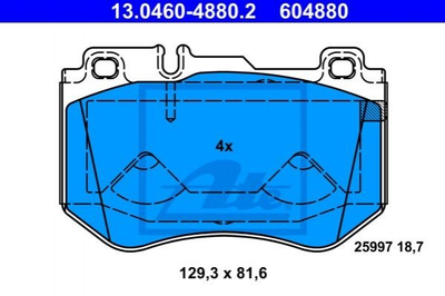 Тормозные колодки ATE 13046048802 Mercedes C-Class A0084201720, 0084201720