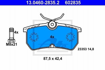 Тормозные колодки ATE 13046028352 Ford Focus, Fiesta 1107698, 1075565, 1425407