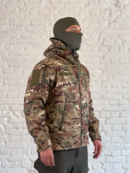 Армейская куртка на флисе SoftShell осень/зима Мультикам S