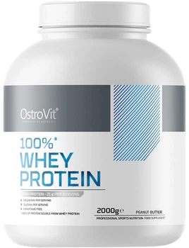 Сироватковий протеїн OstroVit Whey Protein 100% порошок 2000 г Арахісове масло (5903933910659)