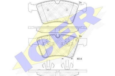 Тормозные колодки ICER 182086 Mercedes GL-Class, M-Class 1644201320, 1644202520