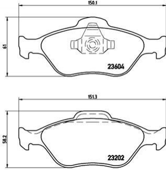 Тормозные колодки BREMBO P24055 Ford Fusion, Fiesta, KA; Mazda 2 YS6J2K021DC, YS6J2K021DB, YS612K021DA