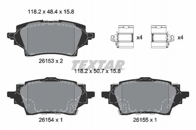 Тормозные колодки TEXTAR 2615301 Toyota C-HR 0446602400, 04466F4010