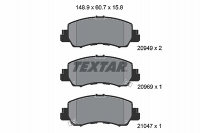 Тормозные колодки TEXTAR 2094901 Mitsubishi Eclipse Cross 4605B481, 4605B607