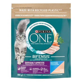 Сухой корм для взрослых кошек Purina One Difficult Appetite с выборочным вкусом в еде, с треской и форелью 800 г