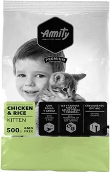Повседневный сухой корм для котят Amity Kitten с курицей и рисом 500 г (8436538948903)