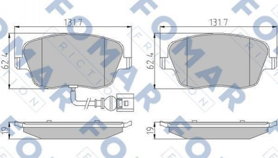 Тормозные колодки FOMAR FO922881 Skoda Fabia, Roomster; Volkswagen Polo; Seat Ibiza, Cordoba 6Q0698151A, 6Q0698151C