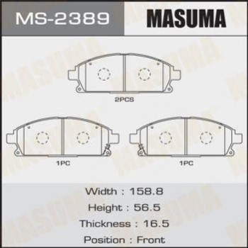 Тормозные колодки MASUMA MS2389 Nissan X-Trail, Pathfinder 06450SJK010, 45022S3VA10, 45022S3VA11