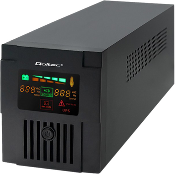 ИБП Qoltec Monolith 2000VA 1200W LCD USB Black (5901878539560)