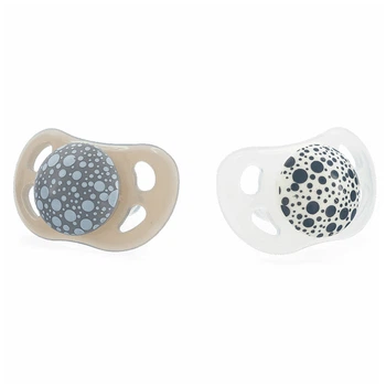 Пустушка Twistshake Pastel Grey White (2шт) 0-6 міс, силіконова (78594)