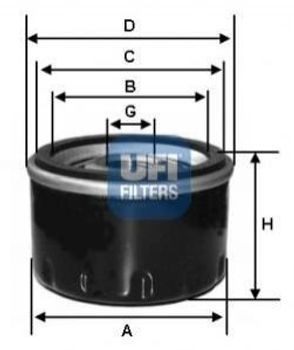 Фільтр масляний UFI 2313300 Chevrolet Epica; Opel Frontera MD356000, 2630035531, 2630035505