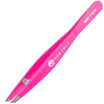 Пінцет для брів Beter Tweezers Magnetic Slanted Tip Pink (8412122091088)