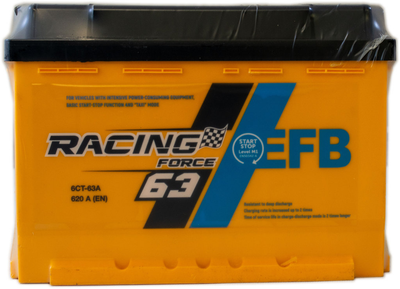 Аккумулятор 63 прямая (+ слева) 620A Premium START-STOP EFB Force Racing (2000002516804)