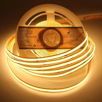 Светодиодная лента COB LED-STIL 2700K 320 диодов/метр 24В 10 Вт/м (5 метров) UC27-24-320-8-90