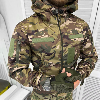 Демисезонная мужская Куртка SoftShell с капюшоном и дополнительными карманами мультикам размер M