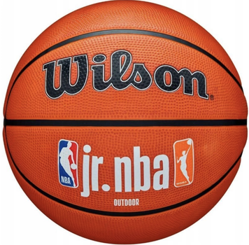 Баскетбольный мяч Wilson JR NBA, размер 7, для улицы и зала, шероховатая поверхность, амортизационный слой, каналы между панелями(OB_7F4911342155)