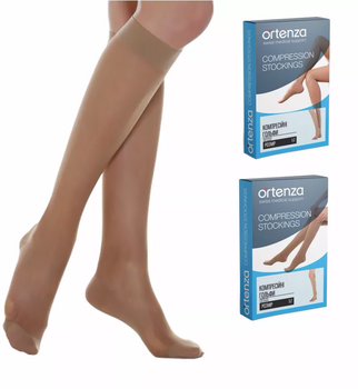 Компресійні медичні шкарпетки підколінні Ortenza з закритими пальцями клас 2 Бежеві 5201-К ORT розмір 5 (2000444183688)