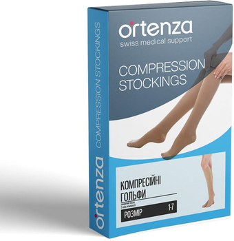Компресійні медичні шкарпетки підколінні Ortenza з закритими пальцями клас 2 Чорні 5201-К ORT розмір 4 (2000444183718)