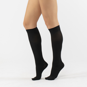 Компрессионные медицинские носки подколенные Ortenza с закрытыми пальцами класс 1 Черные 5101-A ORT размер 4 (2000444183817)