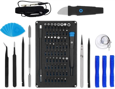 Профессиональный набор, прецизионных магнитных отверток 88 в 1 Sharden Pro Toolkit для точных работ по ремонту Телефонов, Ноутбуков в кейсе (КС-840115-88), синий