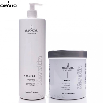 Набір із кератином ENVIE LUXURY KERATIN Шампунь для пошкодженого волосся 1000ml + Маска капілярна 1000ml