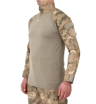 Мужская тактическая боевая рубашка с длинным рукавом для военных и армии ВСУ Бежевый XXL