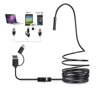 Ендоскоп для смартфона, ноутбука, 5 метрів, діаметр 7 мм, USB-micro, USB-TypeC, USB SUN
