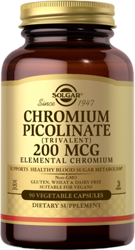 Дієтична добавка Solgar Chromium Picolinate 200 мг 90 капсул (33984008663)