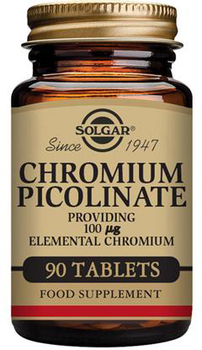 Дієтична добавка Solgar Chromium Picolinate 100 мг 90 таблеток (33984013650)