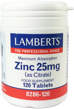 Suplement diety Lamberts Citrato De Zinc 25 Mg 120 tabletek (5055148410032)