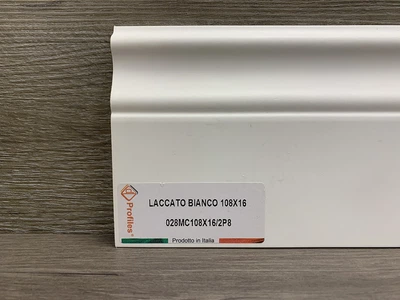 Плинтус Luciano Pregio Формы P8 2400x108x16 Белый 028MC108X16/2P8