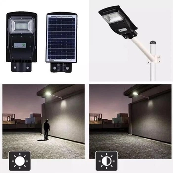 Ліхтар вуличний на сонячній батареї з пультом UKC Cobra solar street light R1 1VPP 125W Remote Чорний (НФ-00005458)