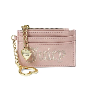 JUICY COUTURE チャーム ケース付き ピンク 【レア】希少デザイン Кошелек Juicy Couture Gothic Rhinestone Card Case Dusty Blush