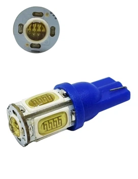 Светодиодная лампа Т10 W5W 5SMD COB 12V Синий свет (00026)