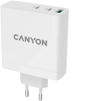 Зарядний пристрій Canyon H-140-01 GaN PD 140W QC 3.0 30W White (CND-CHA140W01)