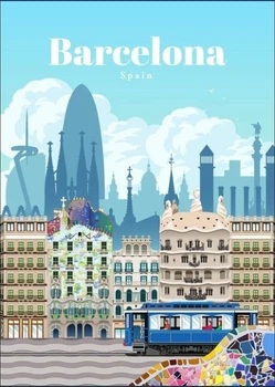 Металевий постер "Barselona", 25см*18см , p-104