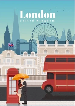 Металевий постер "London", 25см*18см , p-102