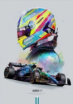 Металевий постер "Formula- Alonso", 25см*18см , p-112