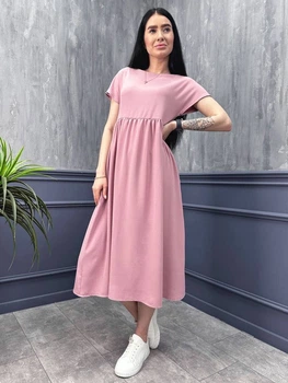 Літня жіноча сукня Fashion міді вільного крою 42/44 фрезовий