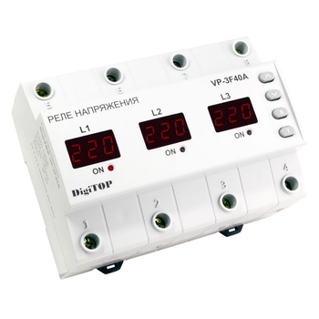 Реле напруги DigiTOP на DIN рейку VP-3F40A 3Ф