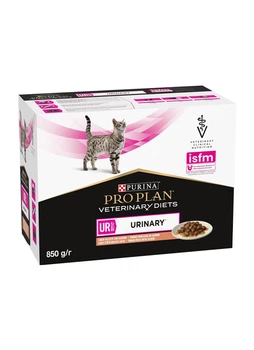 Упаковка вологого корму Pro Plan Veterinary Diets UR ST/OX Urinary для розчинення та зниження утворення струвітних каменів з лососем 10 шт x 85 г