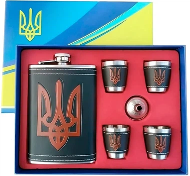 Подарочный Набор 6в1: Фляга 255 мл, Стопки,Лейка
