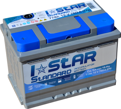 Аккумулятор автомобильный Kainar ISTAR Standard 77 А/час (+/-) EN760 (СТ-00082578)