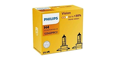 Комплект галогенових ламп PHILIPS H4 12342PRC2 Vision +30% 60/55W 12V P43t (2 шт)