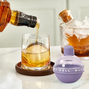 Силиконовая форма для льда шар Ice Ball с лейкой форма для замораживания льда сфера лёд для виски и коктейлей ледяной шар многоразовая мягкая формочка