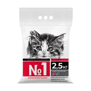 Древесный наполнитель для котят Collar №1 гранула 4 мм 2.5 кг (15357)